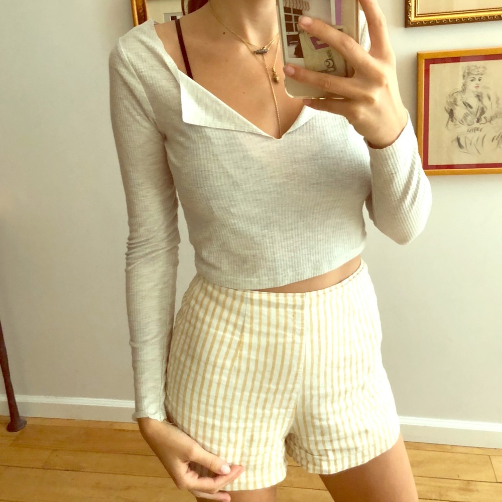 Light grey cut crop top, designed by me!